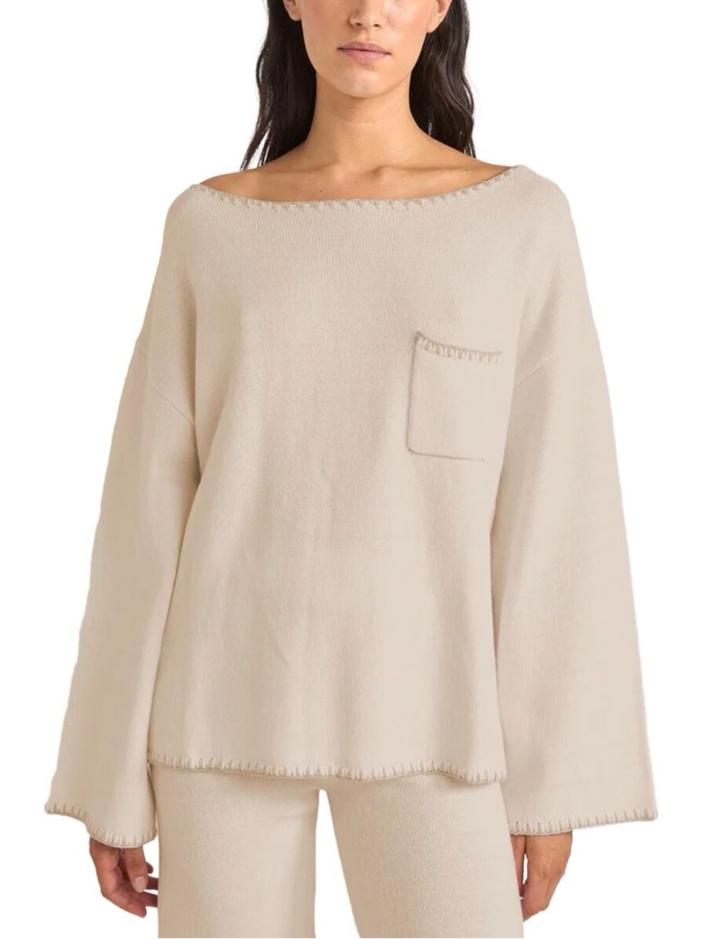 Rhythm. - Neutral Cream Knit Pants Set